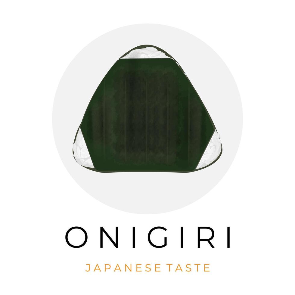 logo ilustración vector de onigiri japonés arroz envuelto en nori