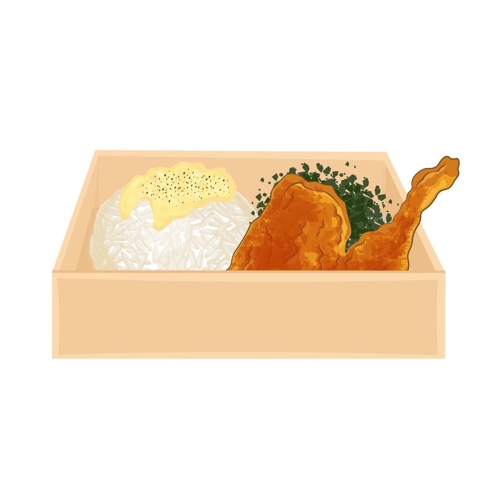 Nashville hot chicken or chicken Nashville on a paper box vector