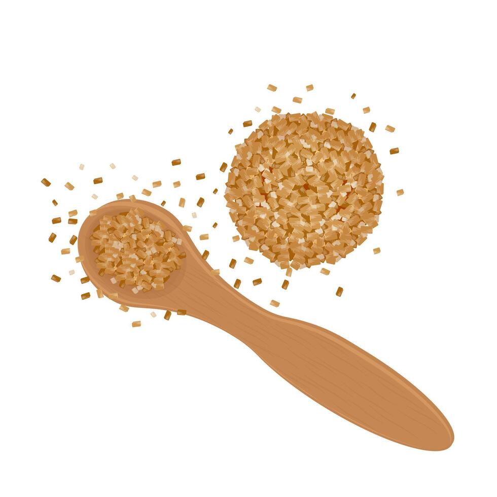 Vector illustration logo of brown sugar with a wooden spoon