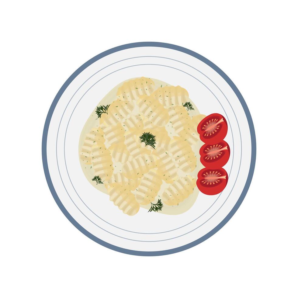 Delicious italian gnocchi vector illustration logo