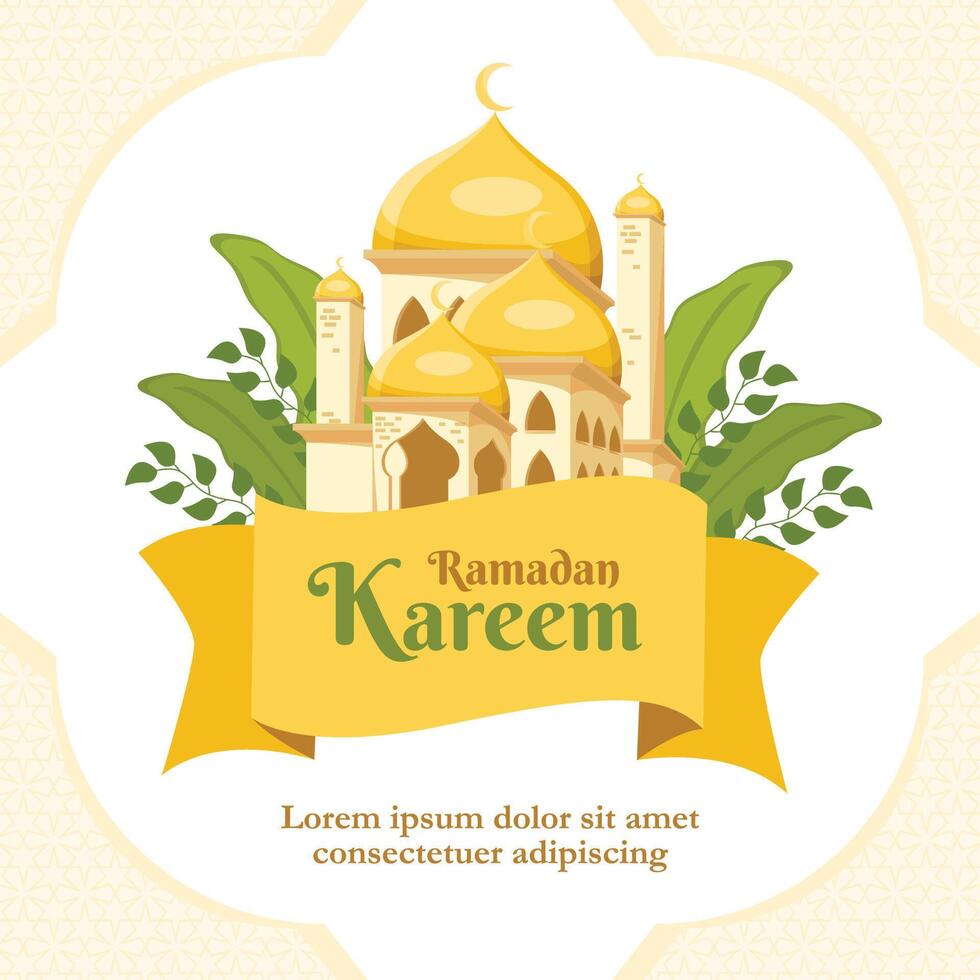 Ramadán kareem islámico saludo vector