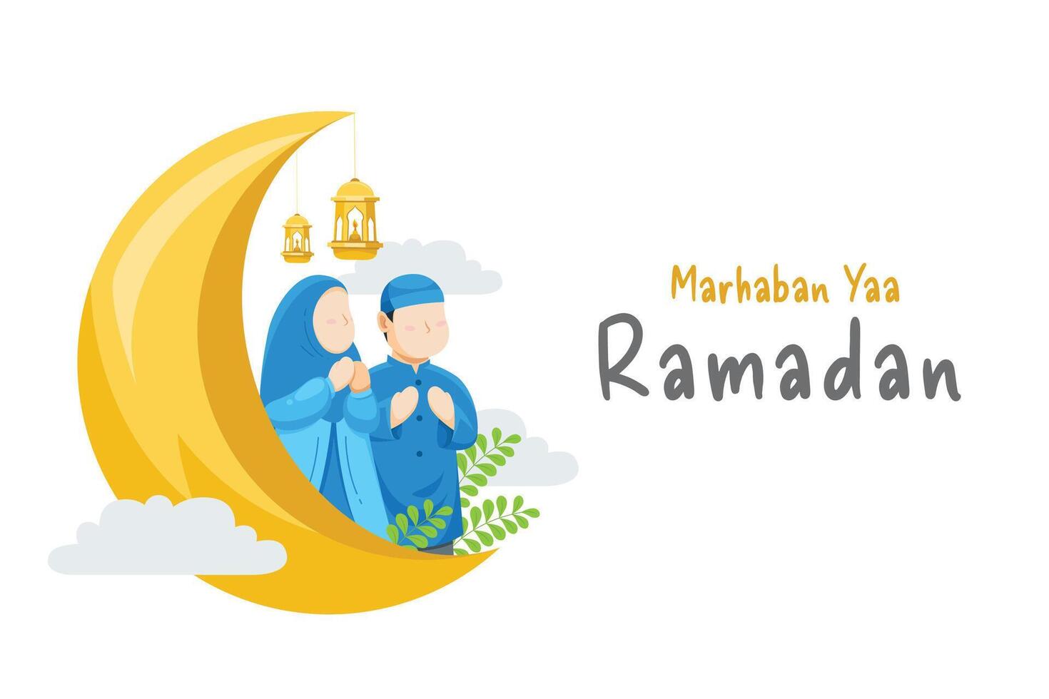 Ramadán kareem islámico saludo vector