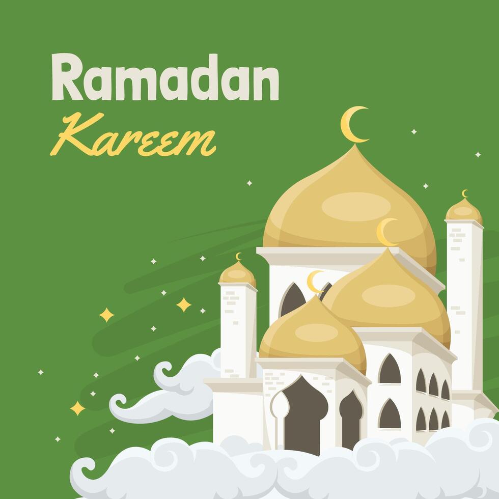 Ramadán kareem islámico saludo vector