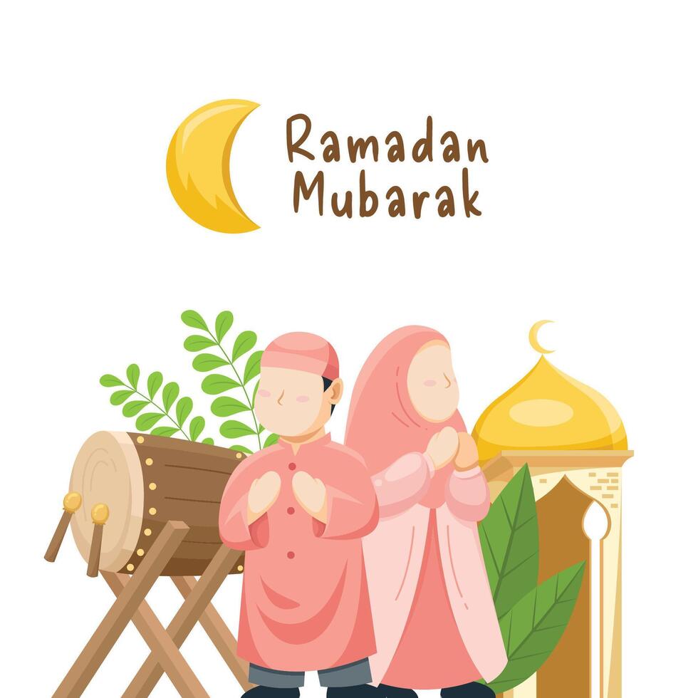 Ramadan kareem islamic greeting vector