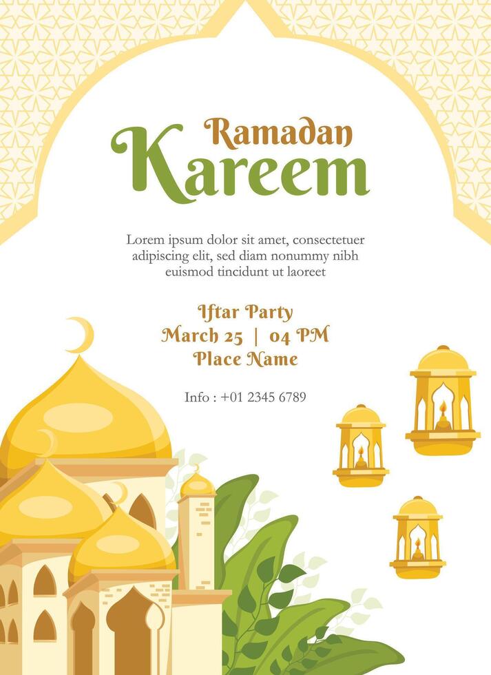 Ramadan kareem islamic greeting vector