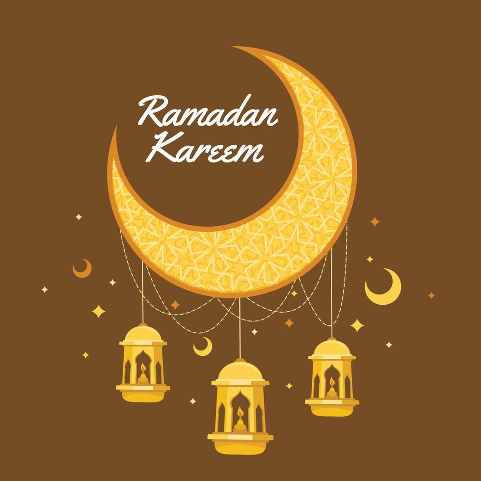 Ramadán kareem islámico saludo vector