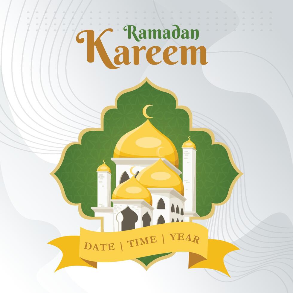 Ramadan kareem islamic greeting vector