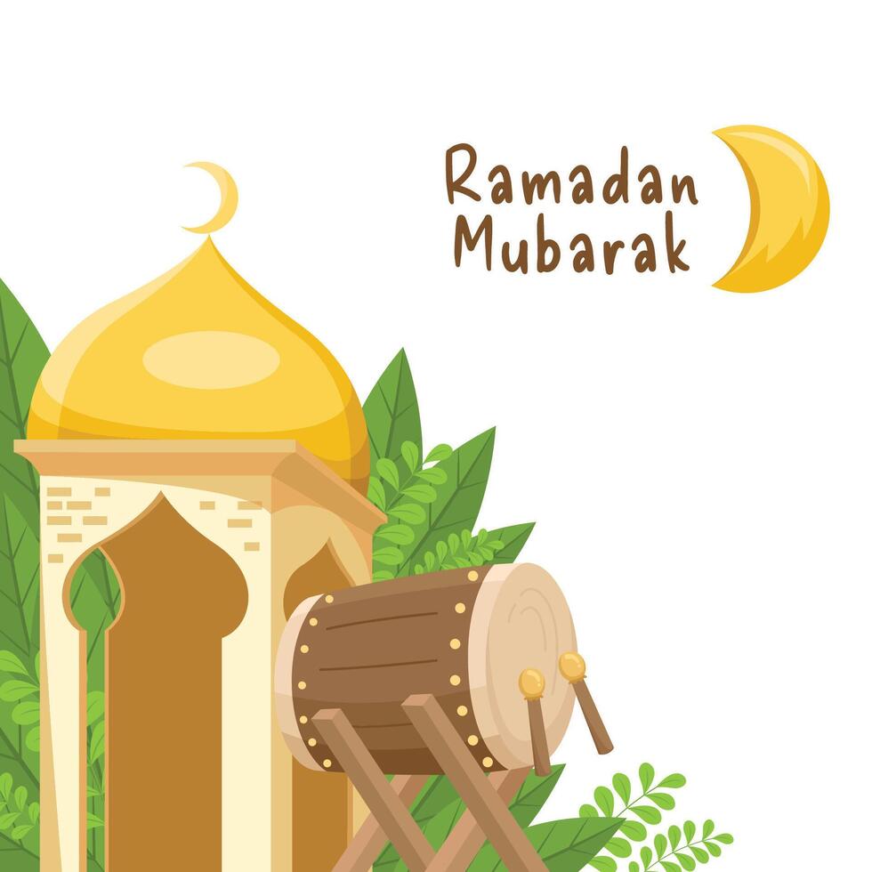 Ramadán kareem islámico saludo vector