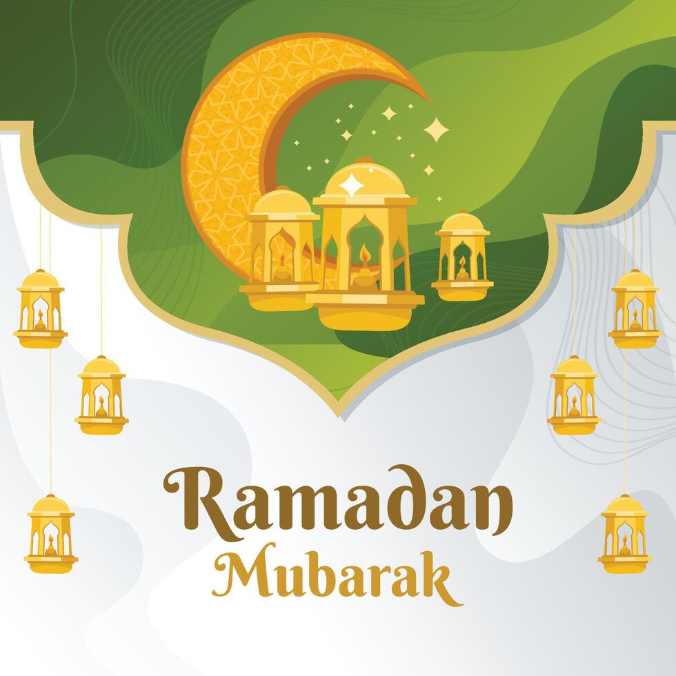 Ramadán kareem islámico saludo vector