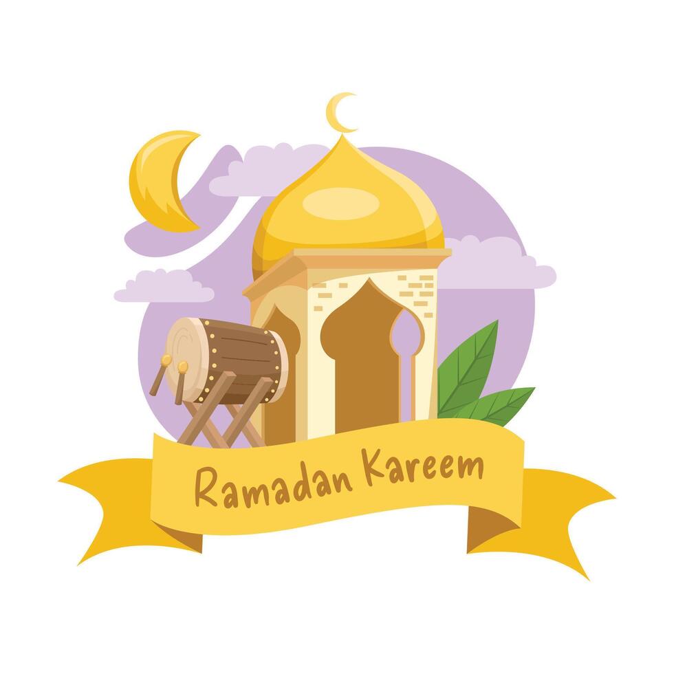 Ramadan kareem islamic greeting vector