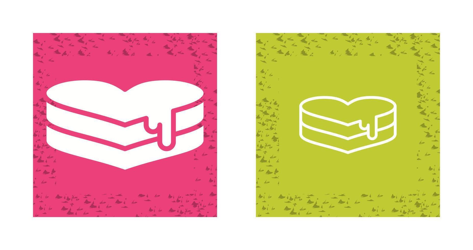 Heart-shaped cake Vector Icon