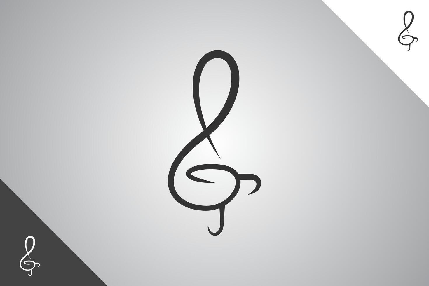 Music notes logo. Minimal and modern logotype. Perfect logo for business related to band, musicians and singers industry. Isolated background. Vector eps 10.