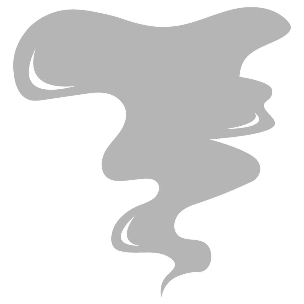 Wavy gray smoke, digital art illustration vector