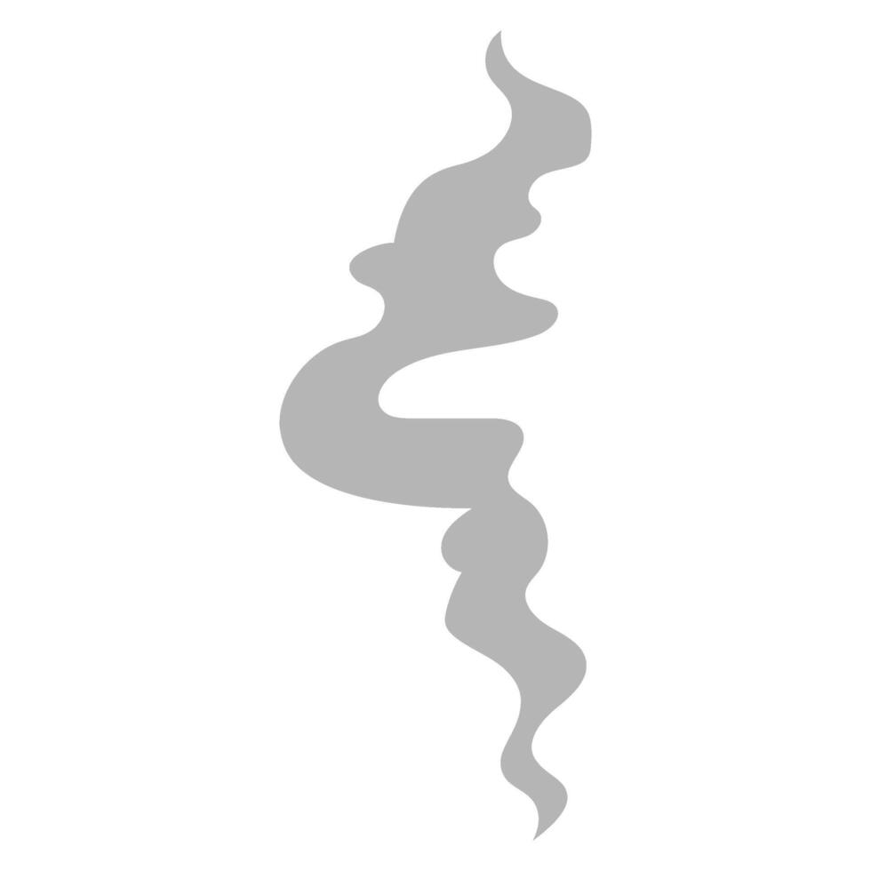 Wavy gray smoke, digital art illustration vector