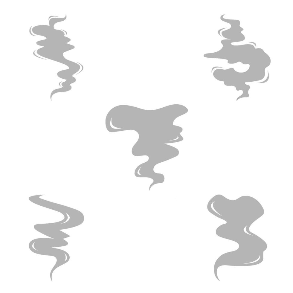 Wavy gray smoke, digital art illustration vector