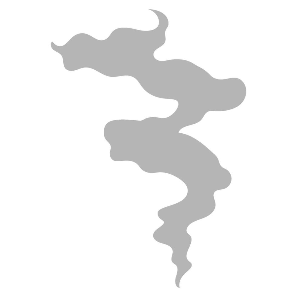 Wavy gray smoke, digital art illustration vector