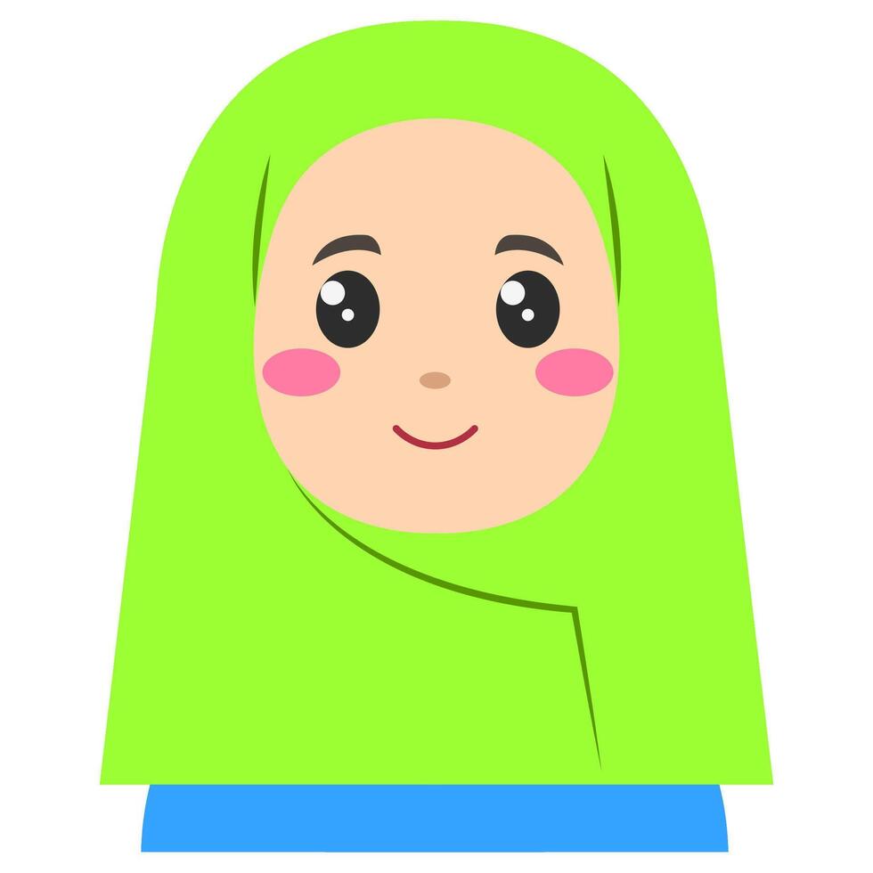 linda pegatina de mujer en hiyab, Arte ilustración vector