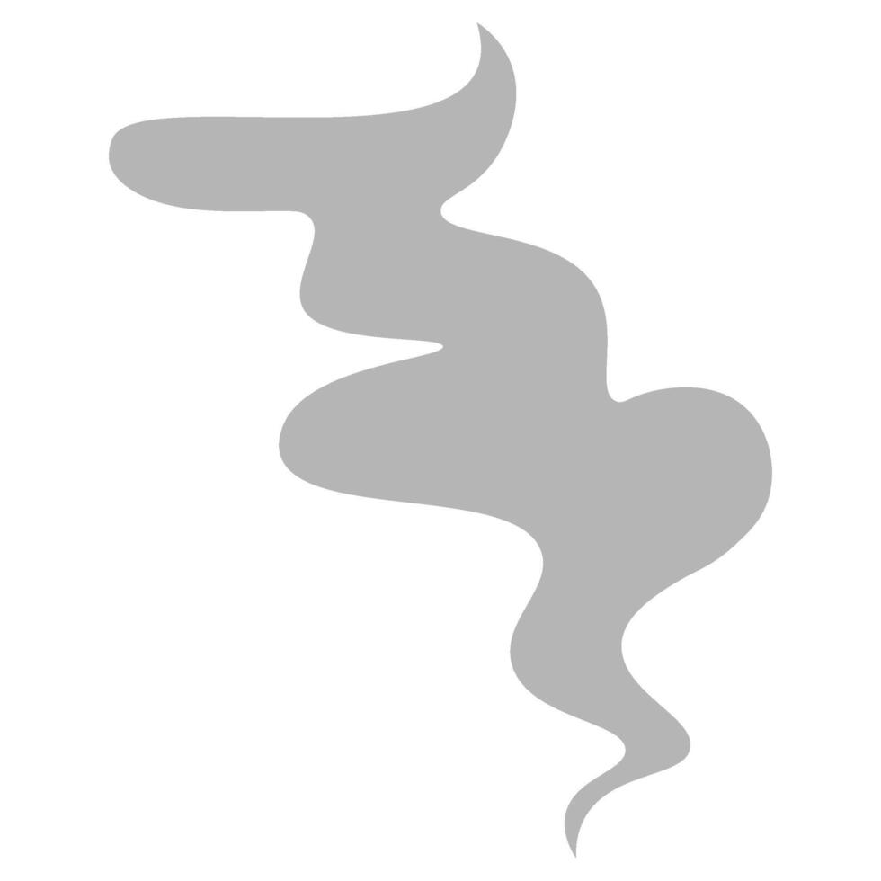 Wavy gray smoke, digital art illustration vector