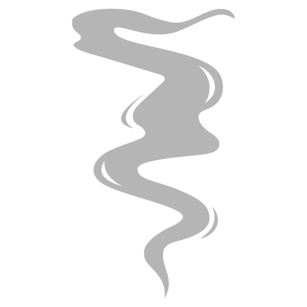 Wavy gray smoke, digital art illustration vector