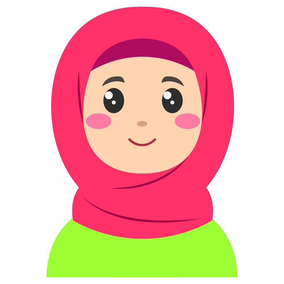 linda pegatina de mujer en hiyab, Arte ilustración vector