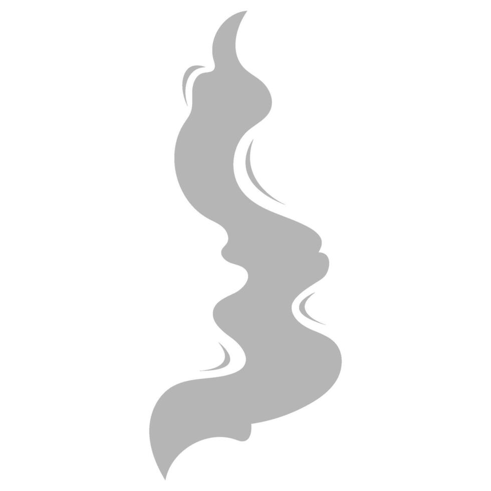 Wavy gray smoke, digital art illustration vector