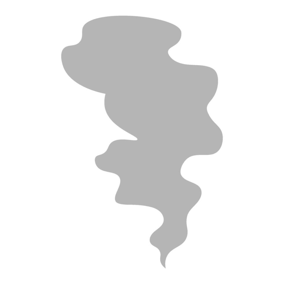 Wavy gray smoke, digital art illustration vector