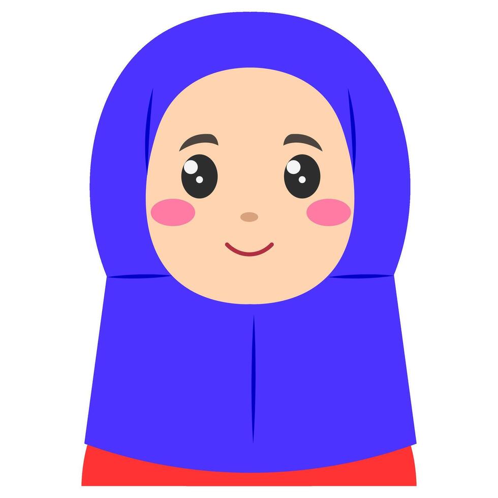 linda pegatina de mujer en hiyab, Arte ilustración vector
