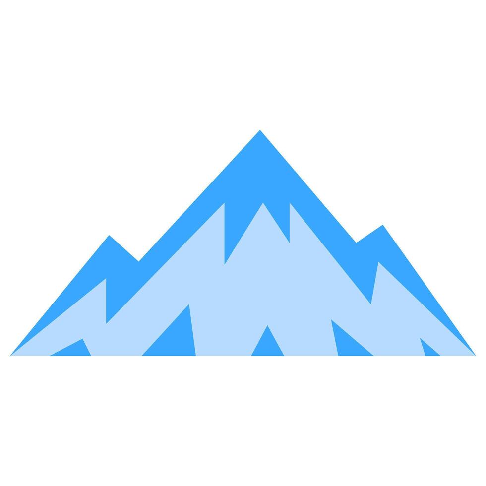 Unique blue mountain, digital art illustration vector