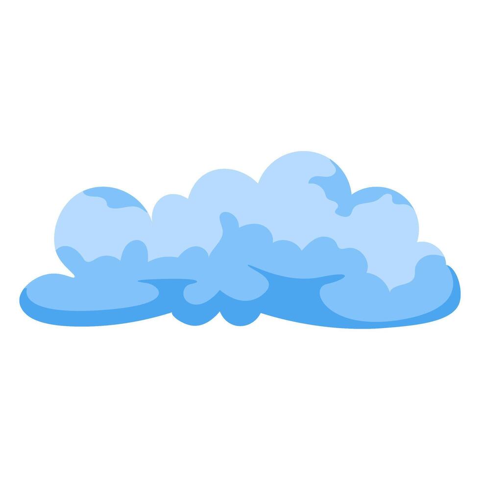 Unique blue clouds in the sky, art digital illustration vector