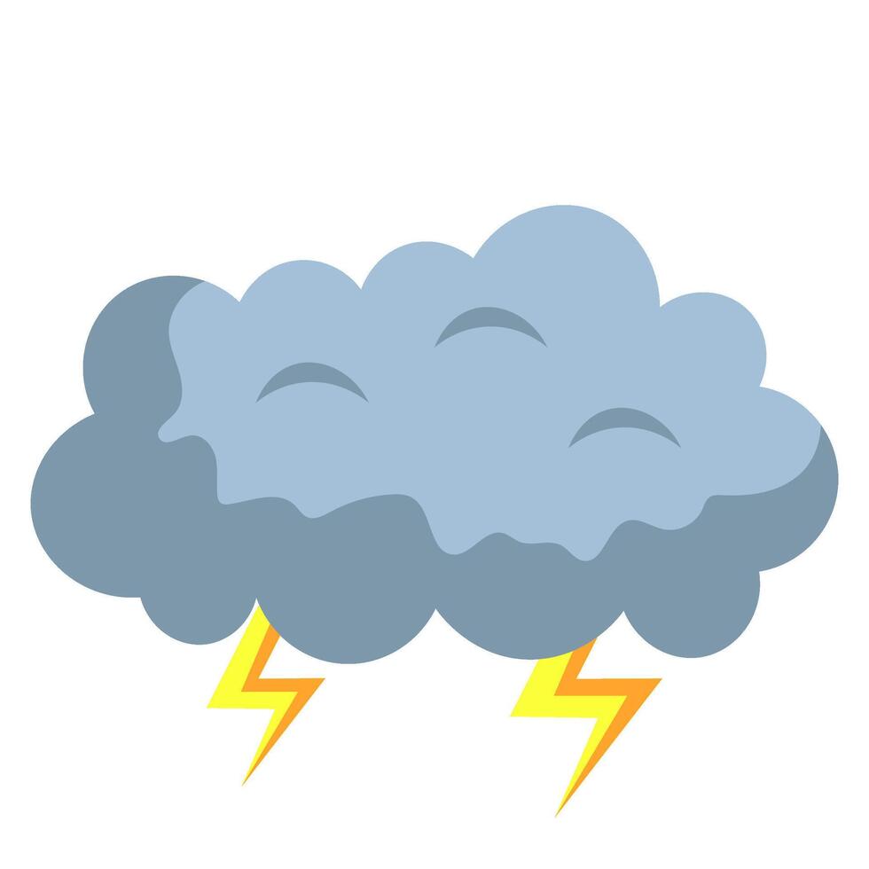 Unique lightning dark gray clouds in the sky, art digital illustration vector