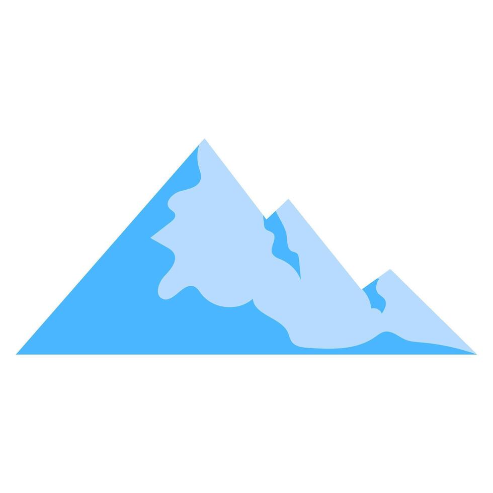 Unique blue mountain, digital art illustration vector