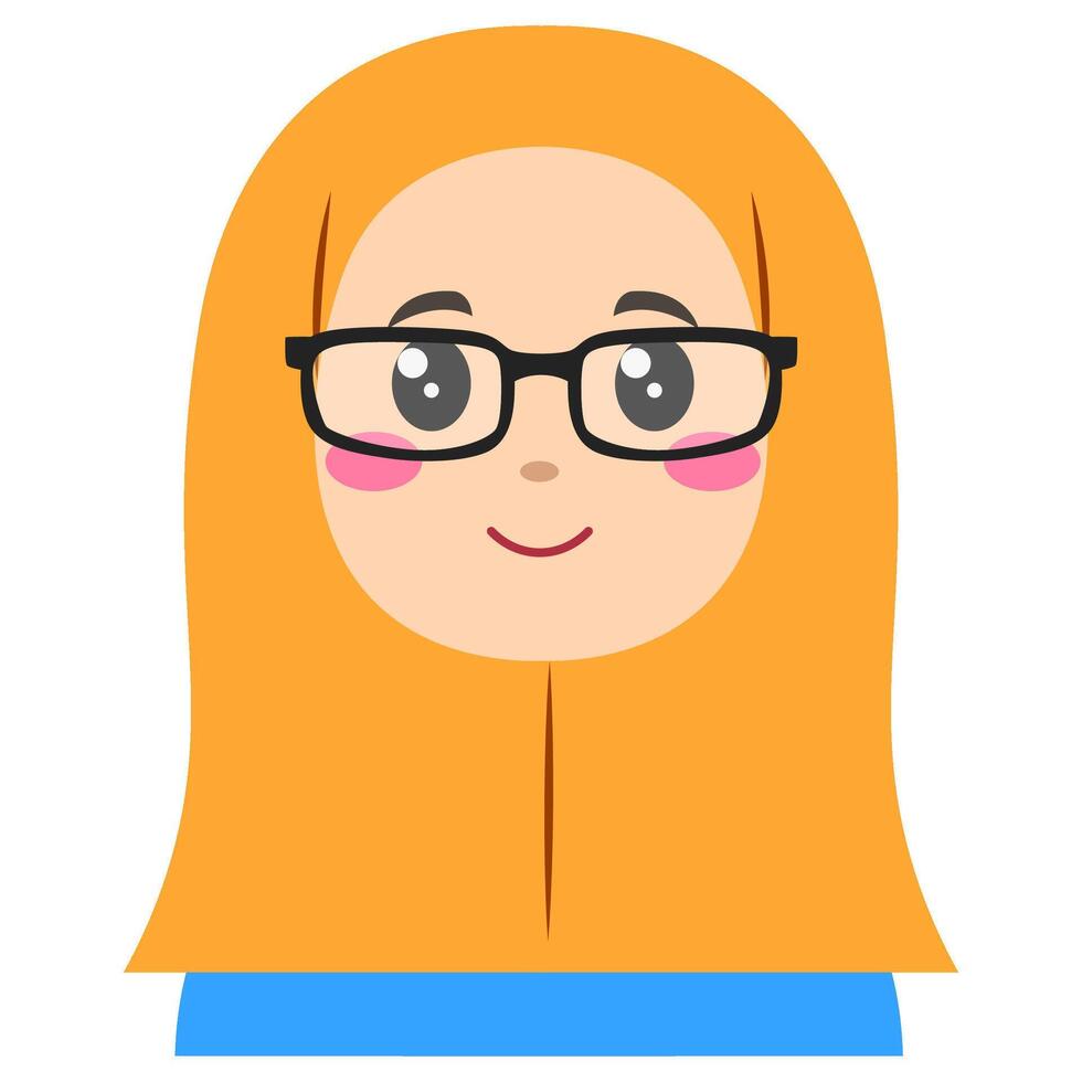 Cute sticker of woman in hijab, art illustration vector