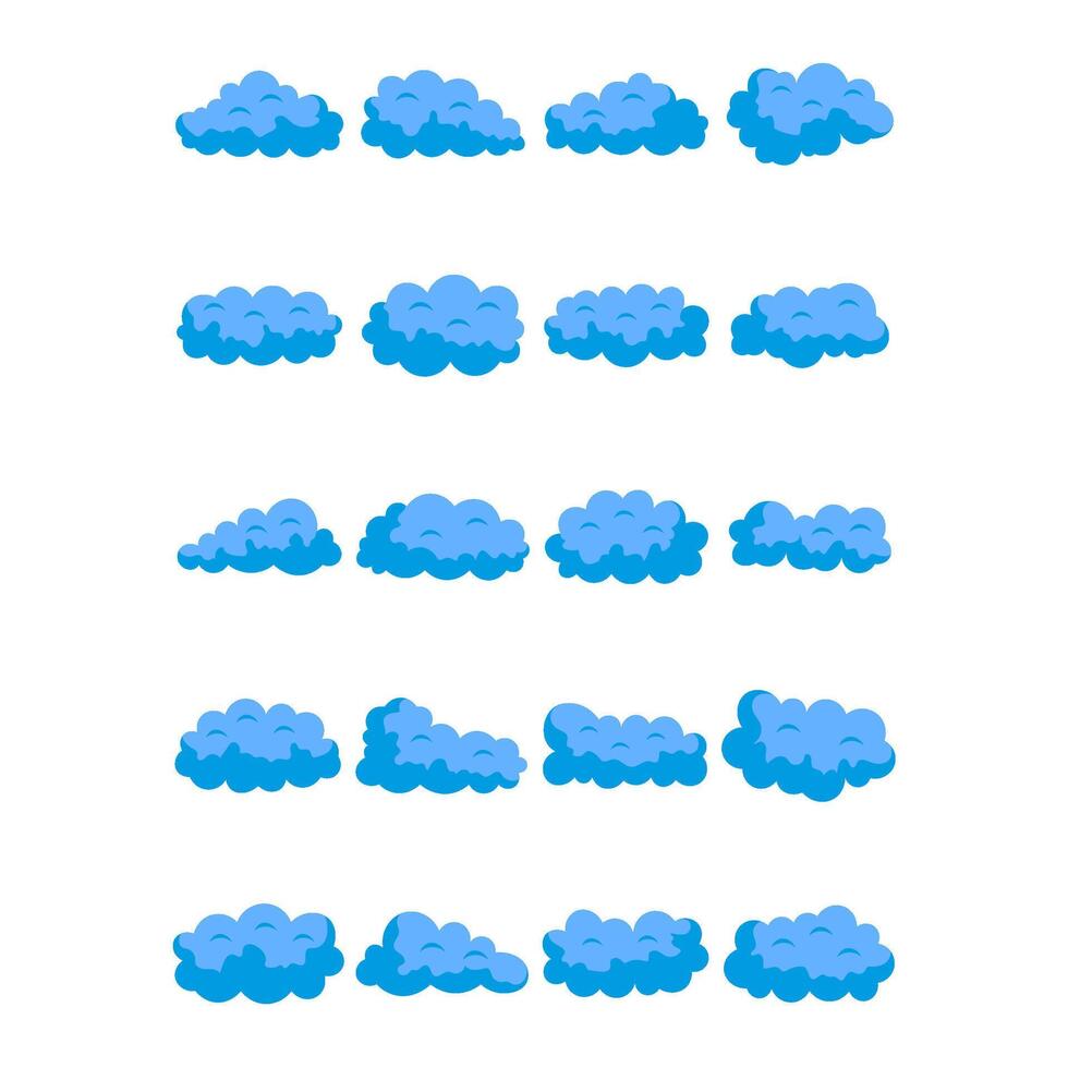 Unique blue clouds in the sky, art digital illustration vector