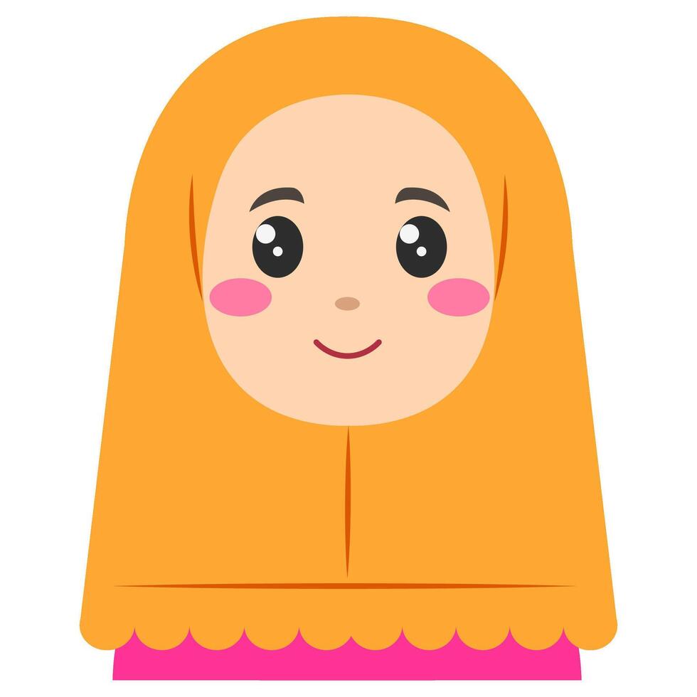 Cute sticker of woman in hijab, art illustration vector