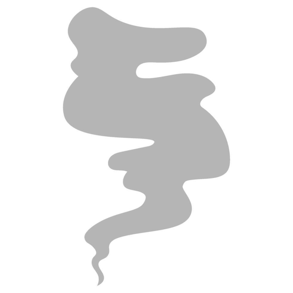 Wavy gray smoke, digital art illustration vector