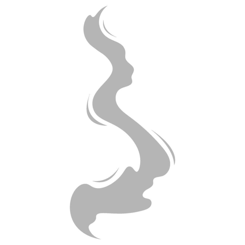 Wavy gray smoke, digital art illustration vector