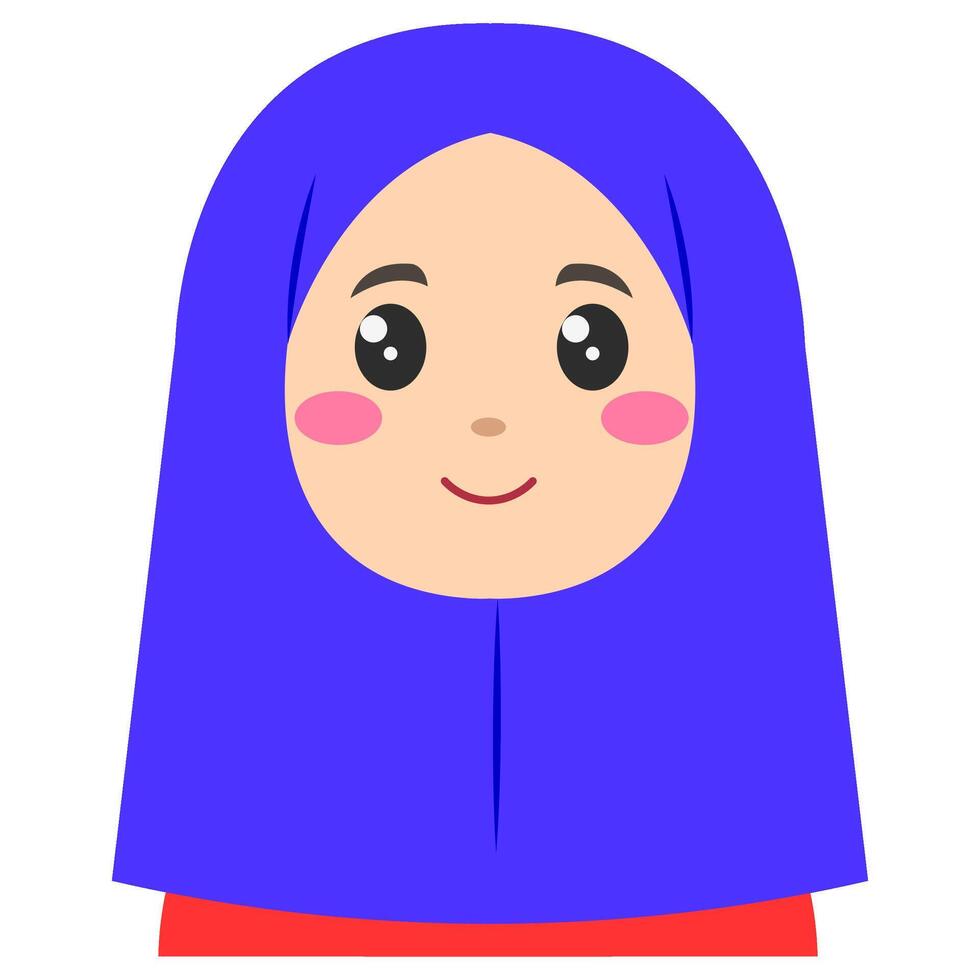 Cute sticker of woman in hijab, art illustration vector