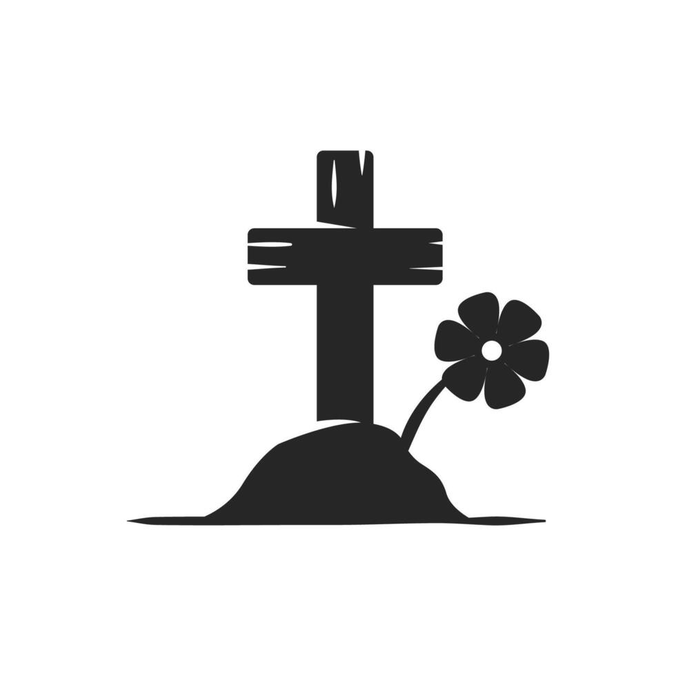 Tomb stone icon in single color vector