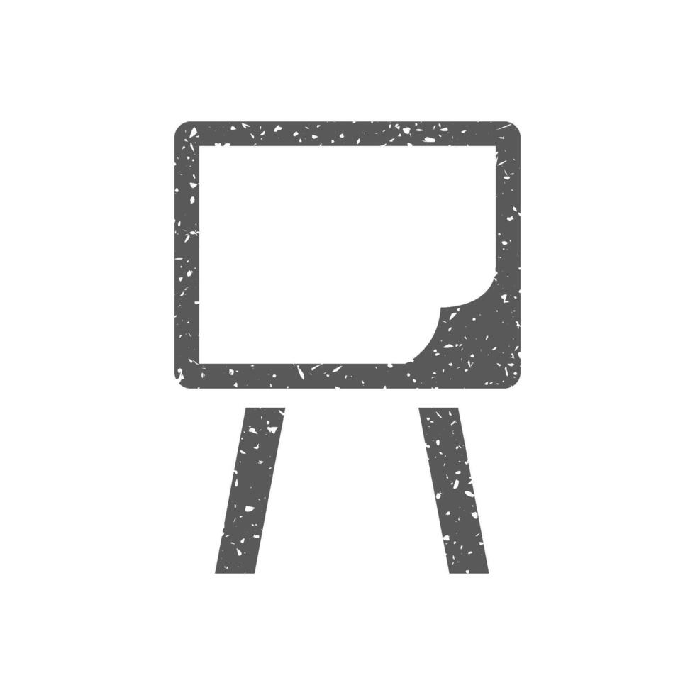 Painting stand icon in grunge texture vector illustration