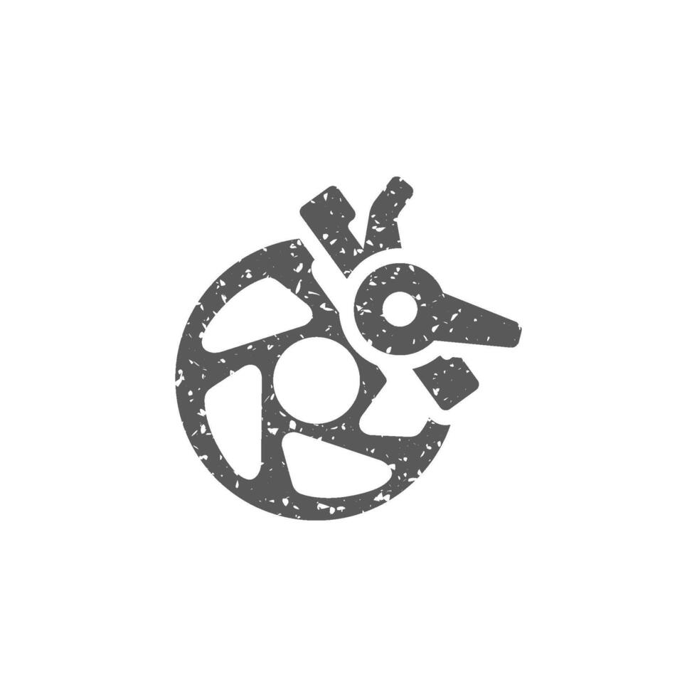 Bicycle brake icon in grunge texture vector illustration