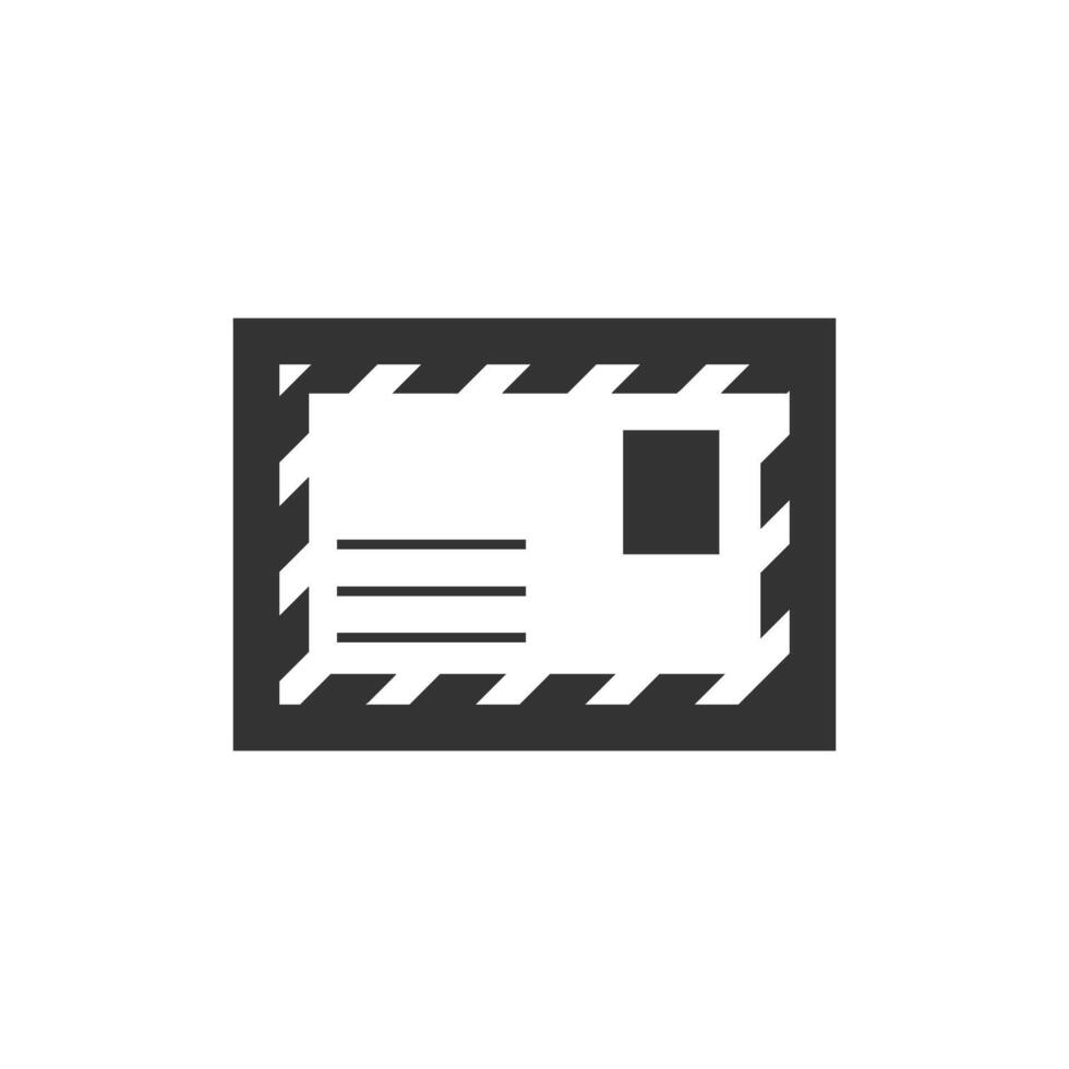 Envelope icon in thick outline style. Black and white monochrome vector illustration.