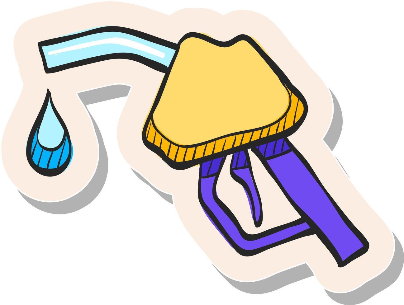 Hand drawn Gas dispenser icon in sticker style vector illustration