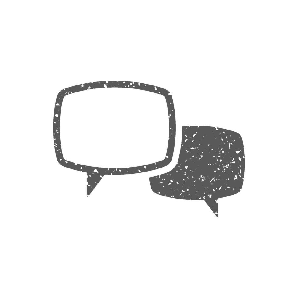 Chat sign icon in grunge texture vector illustration