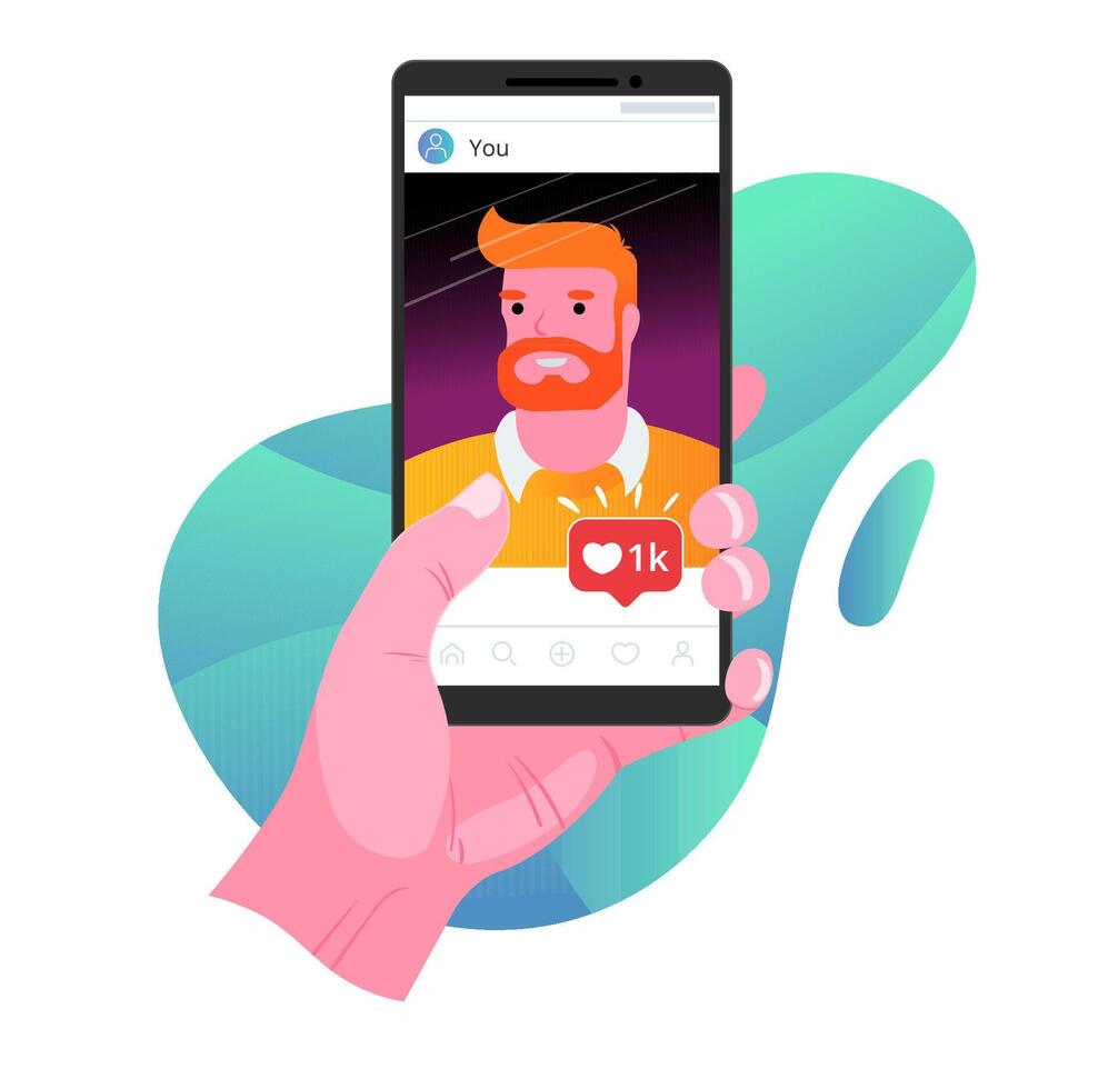 social medios de comunicación gustos notificación en inteligente teléfono vector