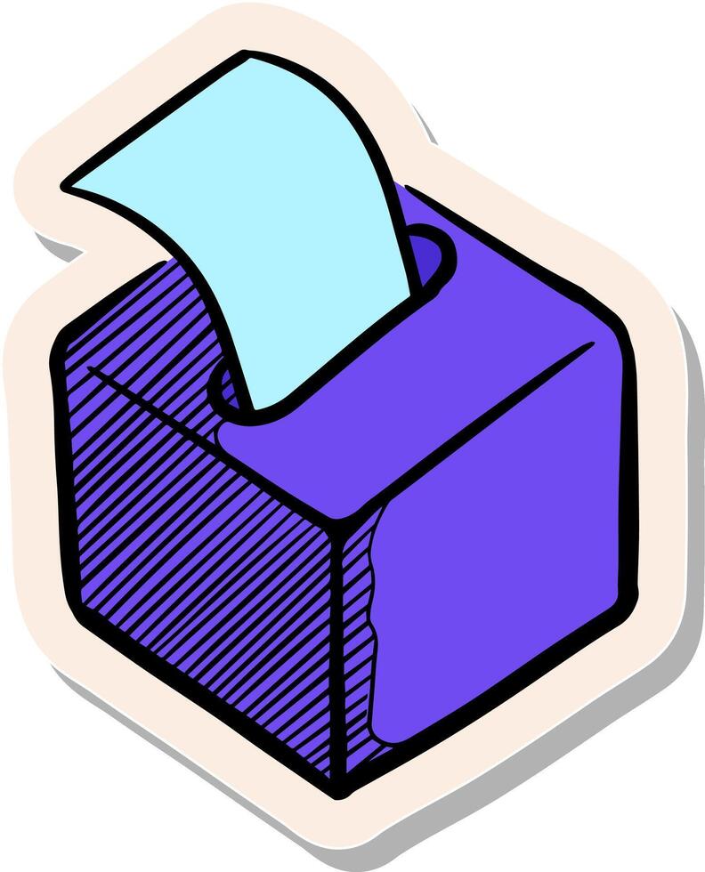 Hand drawn tissue paper in sticker style vector illustration