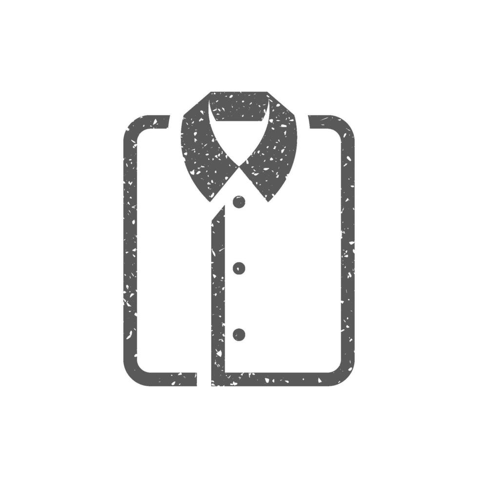 Folded shirt icon in grunge texture vector illustration