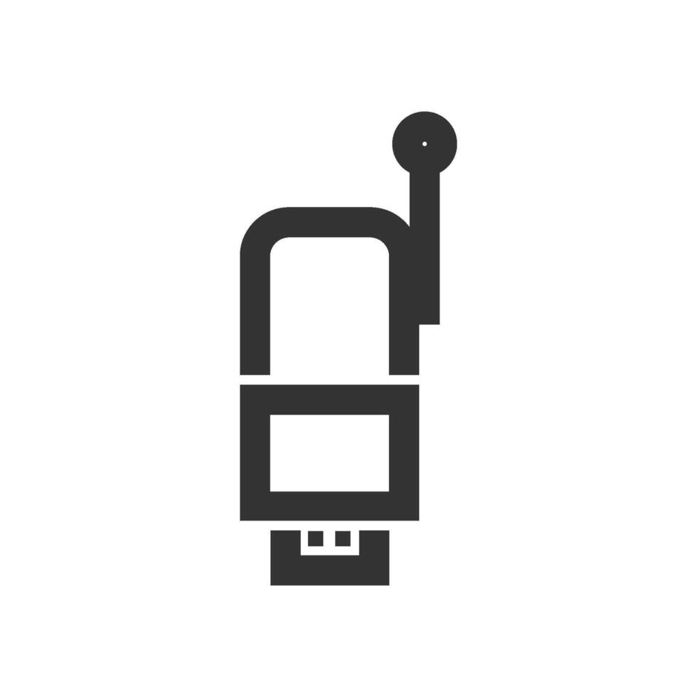 Wireless receiver icon in thick outline style. Black and white monochrome vector illustration.