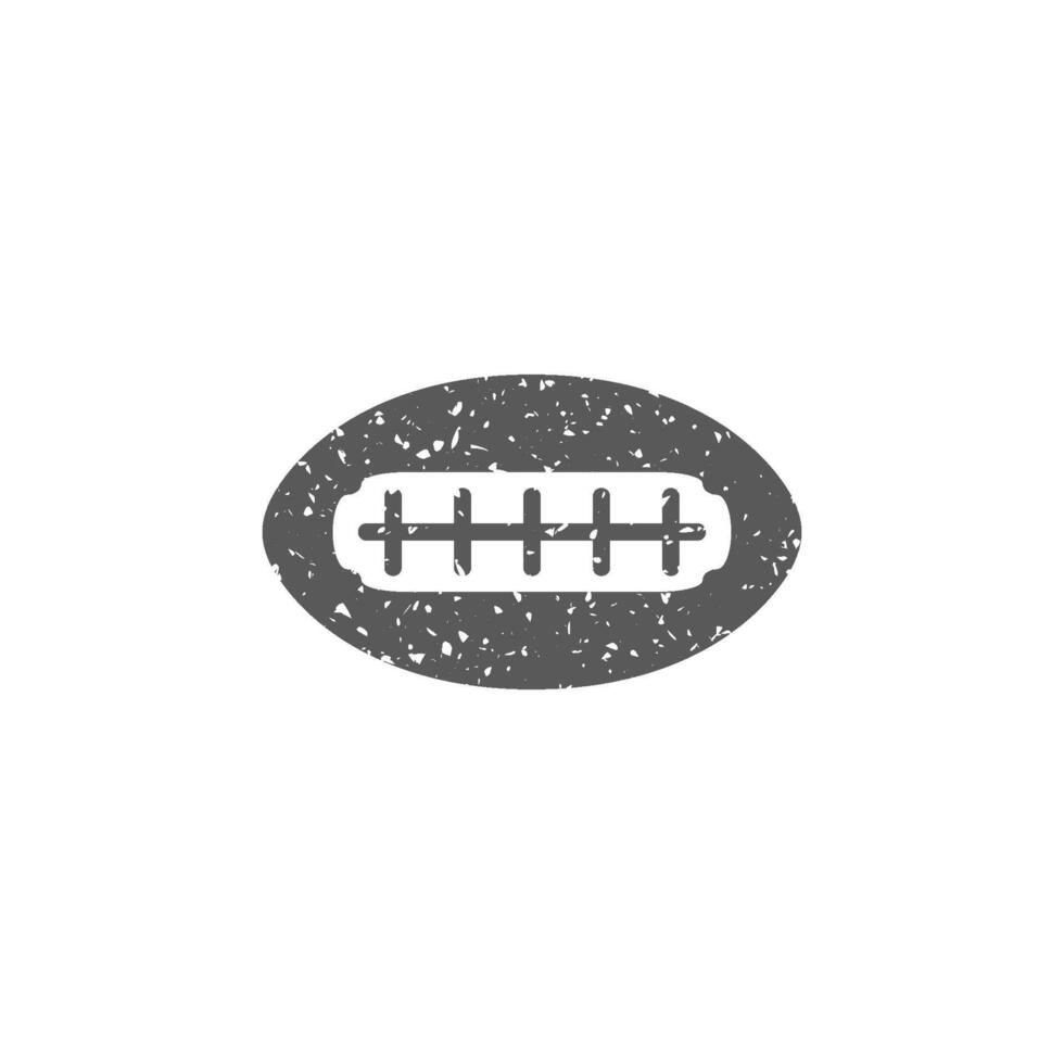 Football icon in grunge texture vector illustration