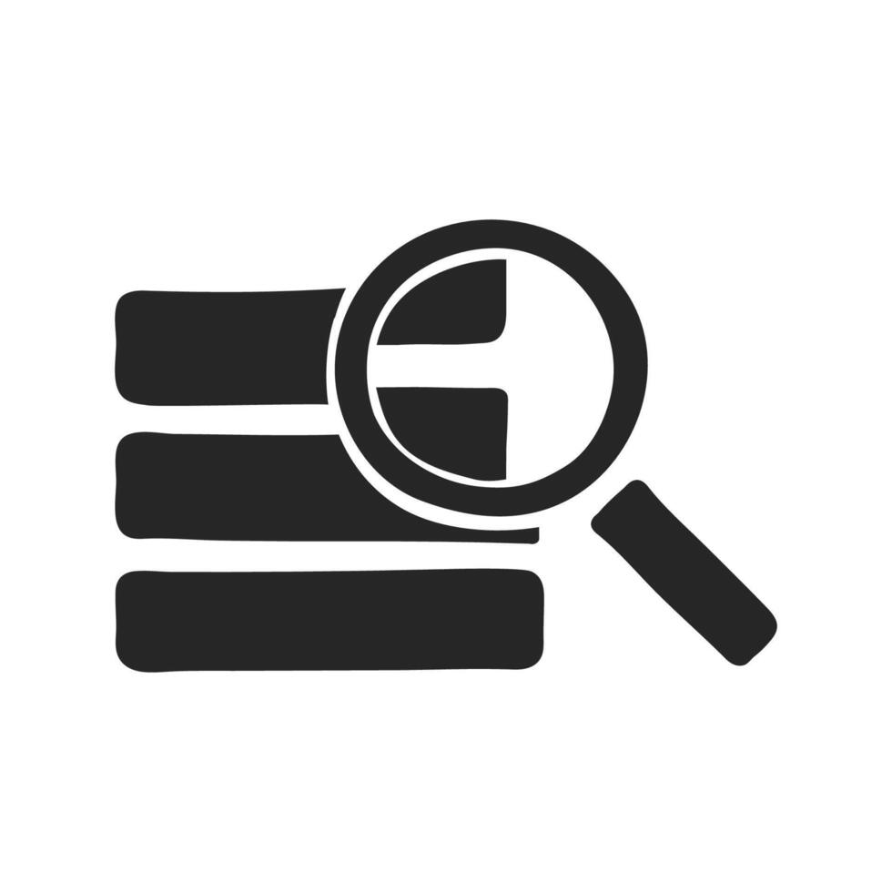 Hand drawn Database search vector illustration