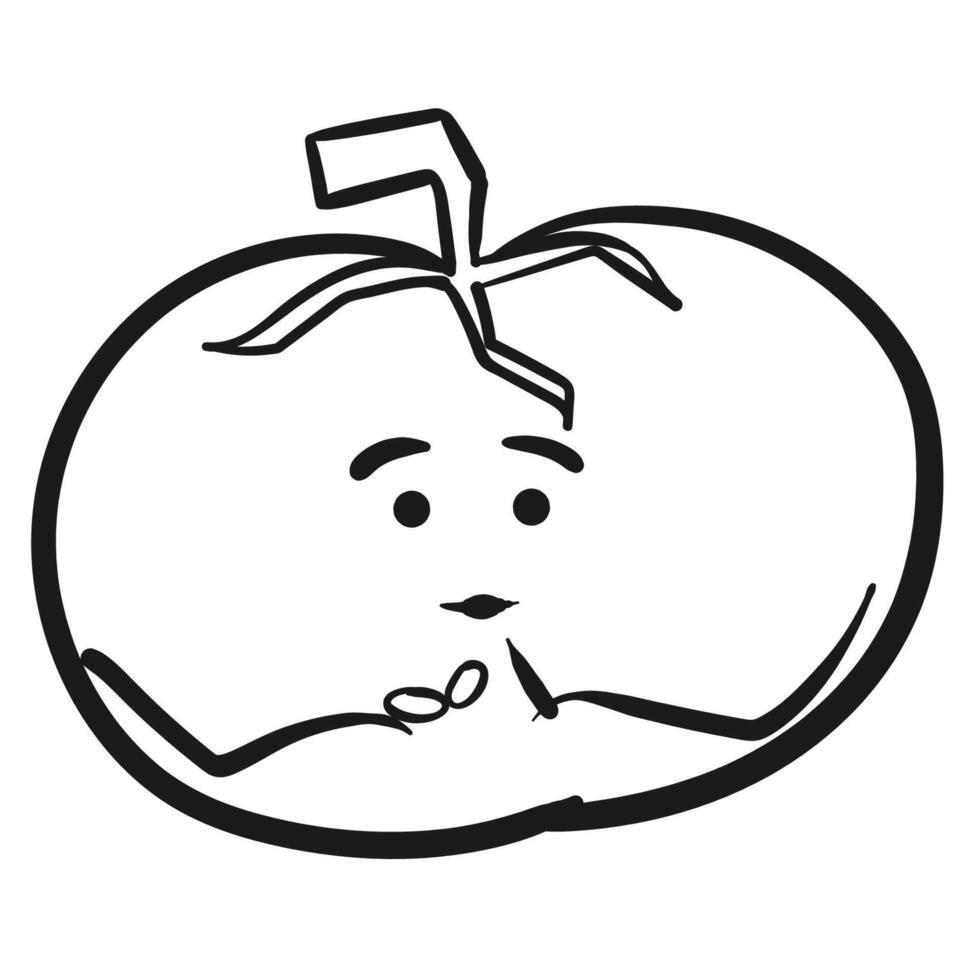 Tomato characters drawing. Vector illustration.